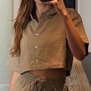 Kendall + Kylie Cropped Shirt